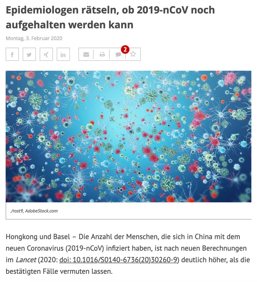 Epidemiologen rätseln, ob 2019-nCoV noch aufgehalten werden kann