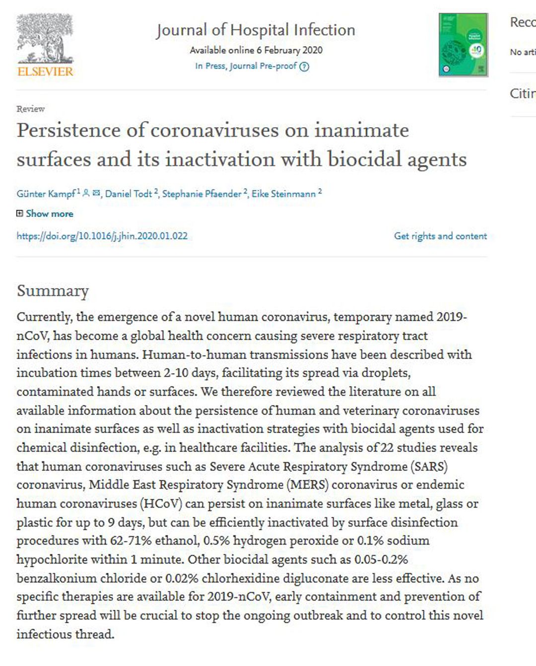 Journal of Hospital Infection