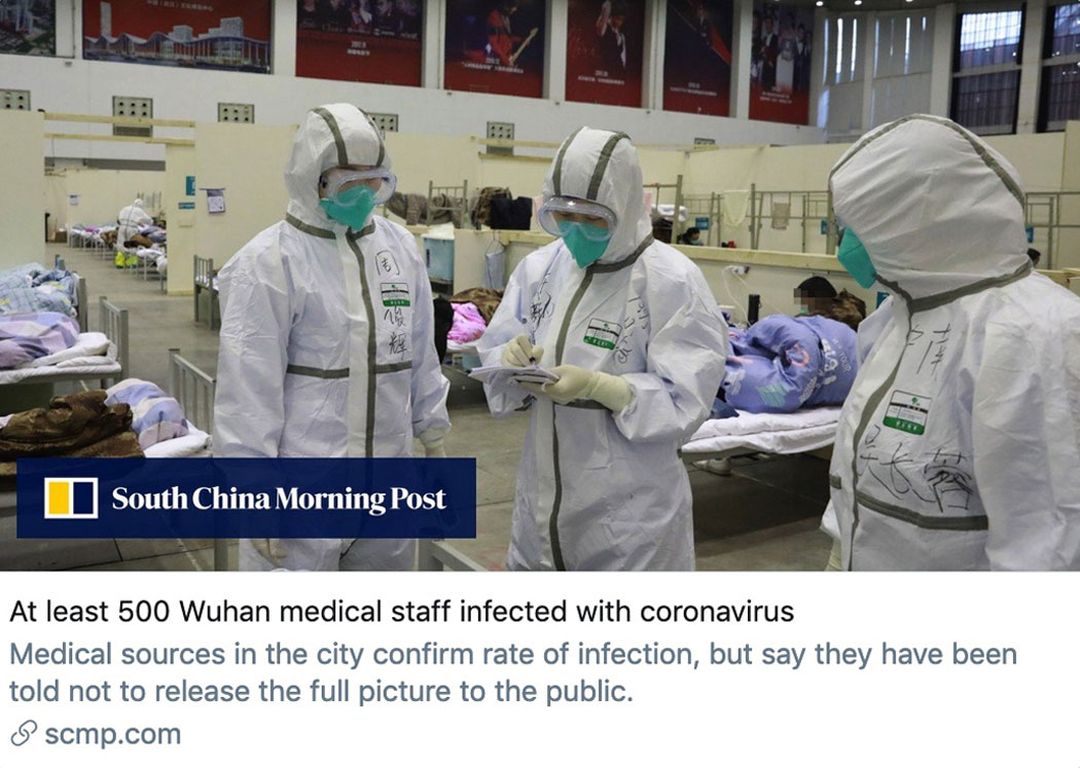 At least 500 Wuhan medical staff infected with coronavirus