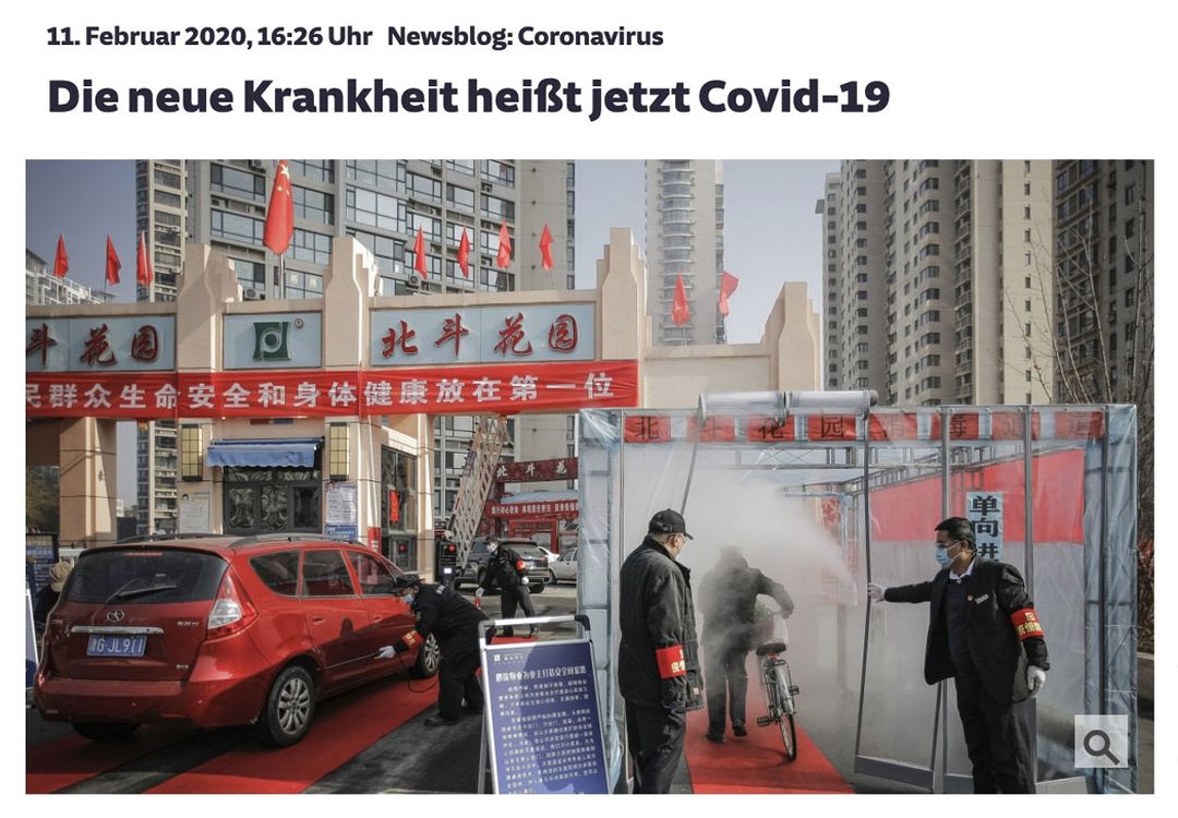 Die neue Krankheit heißt jetzt Covid-19