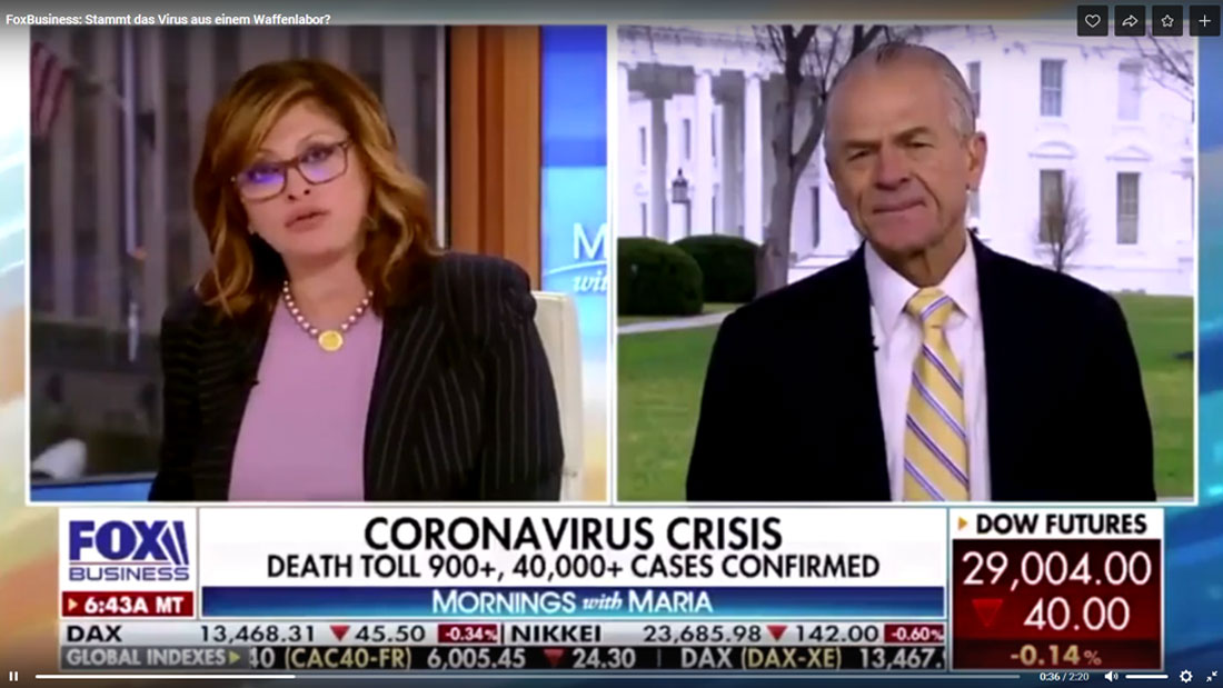 FoxBusiness: Stammt das Virus aus einem Waffenlabor?