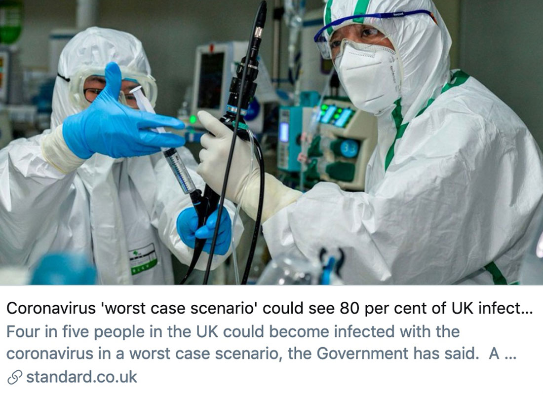 Coronavirus 'worst case scenario' could see 80 per cent of UK infected as Government steps up 'emergency plans'